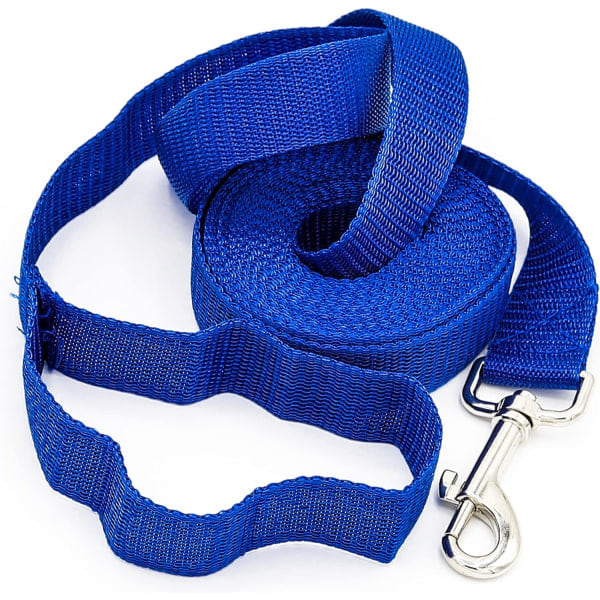 Ekstra Lang Hundetreningsline, 5m Nylonline for Store, Mellomstore og Små Hunder - Perfekt for Innkallingstrening, Lydighet, Løping, Camping Blue