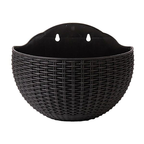 Seinään kiinnitettävät kukkaruukut Kukkaruukku Lahja Parveke Puoliympyrän muotoinen Sisä- ja ulkokäyttöön Kodin koristelu Riippuva eurooppalaistyylinen maljakko Black large size