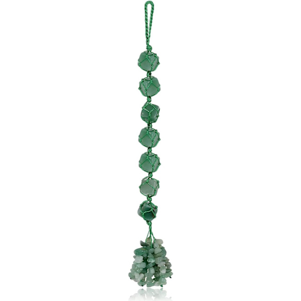 Krystal Hængende Healing Krystaller Ædelstene Dekoration Tumbled Stene Bil Bakspejl Væghængende Krystaller Reiki Krystal Gaver Green- Dongling