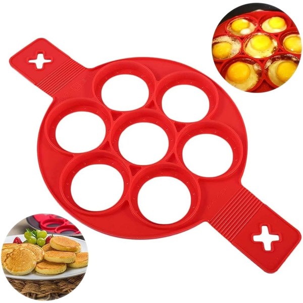 Silikonpandekageforme, non-stick form til pandekager, pander, non-stick 7 huller