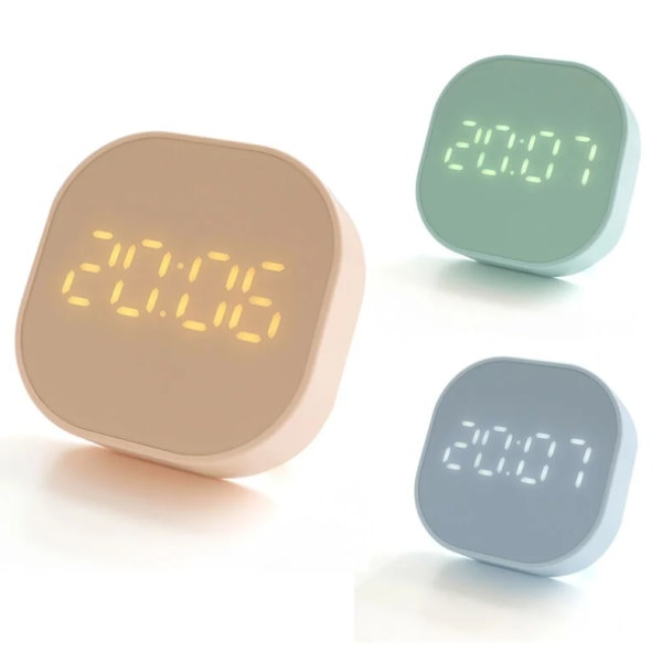 Krona larm, dubbel temperaturdisplay, kökstimer, 1W magnetklocka (mintgrön)