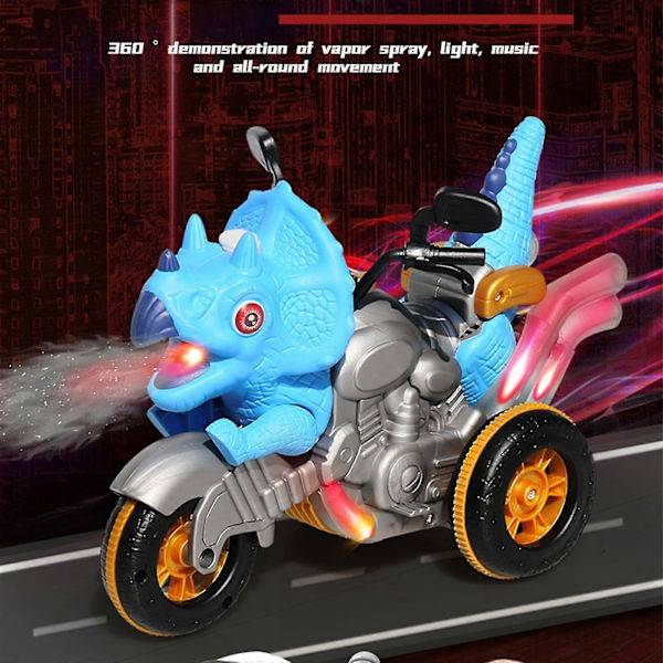 Dinosaur Motorcykel Pojkar Presenter Barn Leksak Fjärrkontroll Diy Kreativ Deformation Bil Leksaker Red A
