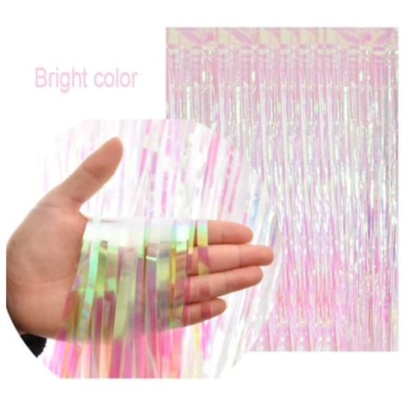 Glittergardin, dørgardin - 2m*1m Rose Red