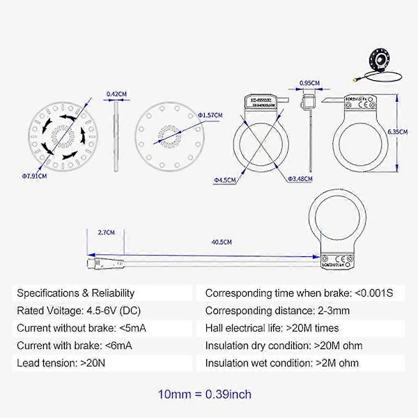 Cykelpedalassisteringssensor, Elektrisk Cykelpedal Sensor Pedalassistering C