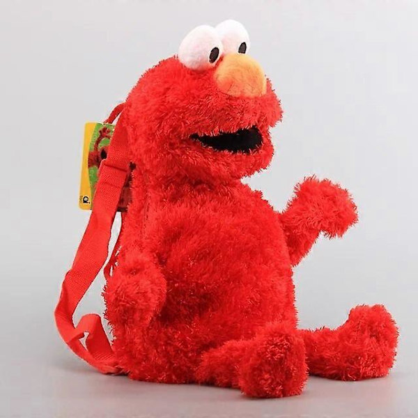 45cm Plysch Ryggsäck Leksak Röd Elmo Blå Cookie Guy Gul Big Bird Plysch Väska Barnens Skolväska för Födelsedag Julgåvor Ryggsäckar 45cm Red Elmo