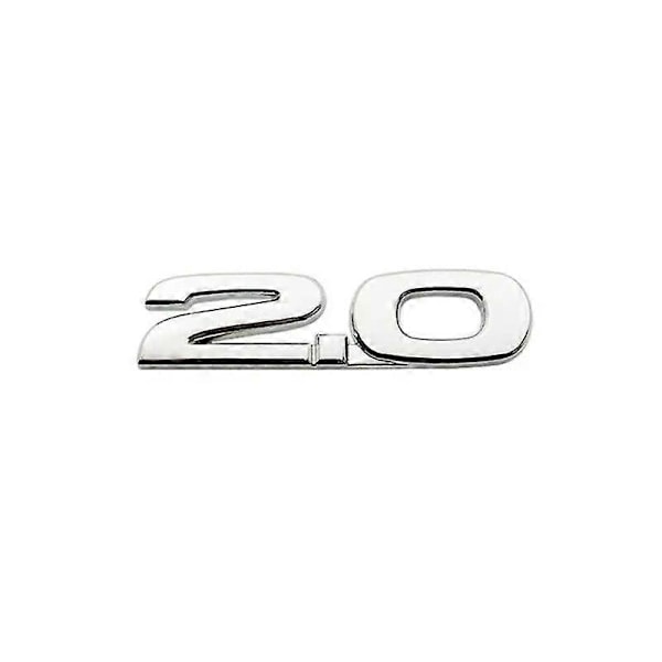 3D Metallkrom Svart Logotyp 2.0 2.5 Emblem Bil Skärm Badge Bagageutrymme Dekal För Mazda CX5 2.0 2.5 Stikcer Tillbehör Silver 2.0
