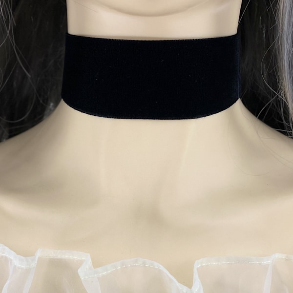 Bohemsk fløyel choker langt bånd sateng blomst krage halskjede sexy svart kamelia choker kostyme smykker tilbehør for kvinner og jenter 9