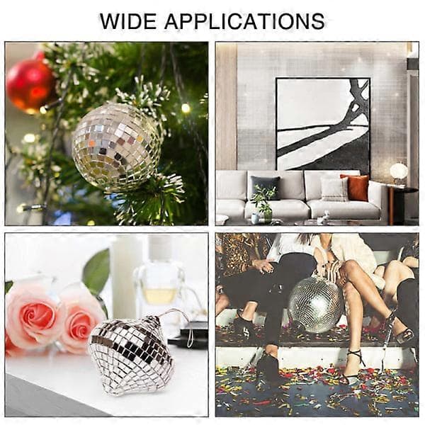 Diskopallo DIY Lasipeili Tarrat Seinätarrat Itseliimautuva Hopea White