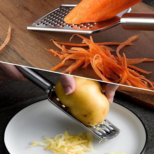 2 stk. Kjøkken Rivjern, Ost Rivjern Fin Rivjern for Kjøkken med Håndtak og Razor-Sharp Rustfritt Stål Blad og for Sjokolade, Ost, Gulrot, Ingefær