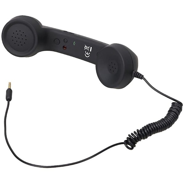 Bästa Shiyi 3,5 mm Retro Mobiltelefon Mobiltelefon Mottagare Handenhet Med Mikrofon - FÄRG: Svart