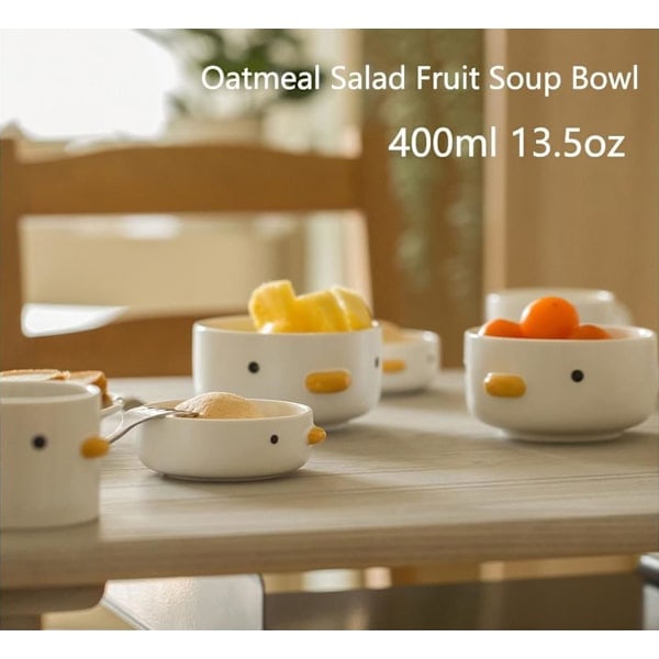 Sjove søde kyllingesalatskåle, håndlavet glasur, ande-sikre keramiske 400 ml suppeskåle, 4,3'' risskål, hjem, familie, ven salad bowl