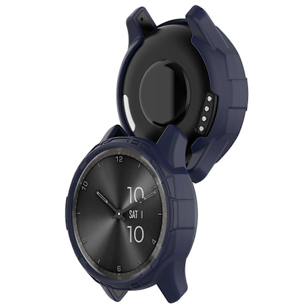 För Garmin vivomove Trend Fallskydd TPU Klockfodral Ihålig Stötfångarram Skydd - Midnattsblå Multicolor Midnight Blue