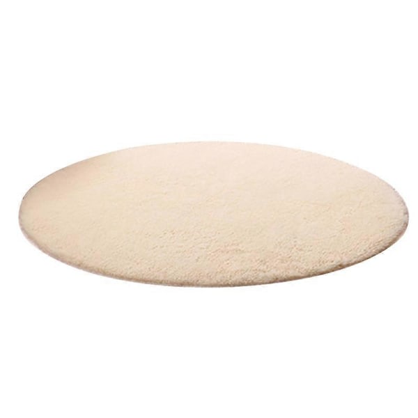 120cm Rund Fluffig Mjuk Matta Halkfri Golvmatta Mattkudde Sovrumsinredning Beige Yellow
