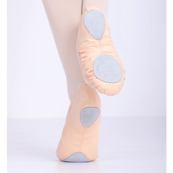 Balettskor med delad sula, platta gymnastikskor för dans Lightpink 4 UK