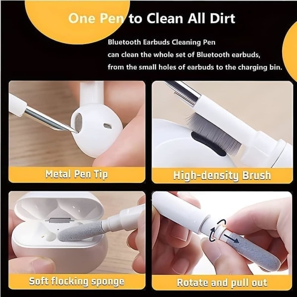 3-i-1 Rensesett for Airpods Hodetelefoner - Støvfjerning for iPhone 11