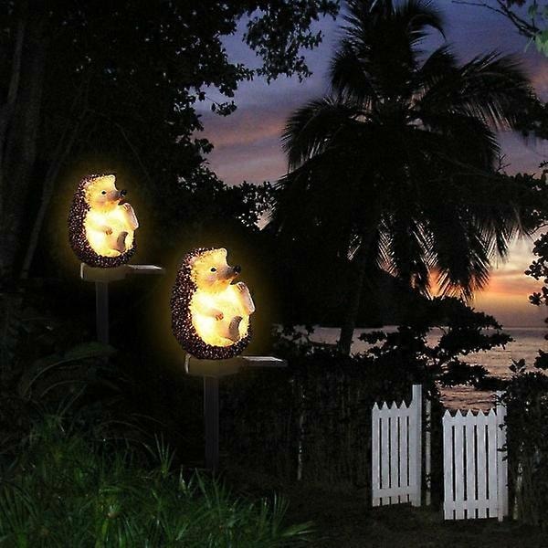 Solcellelampe med pindsvin - Havebelysning