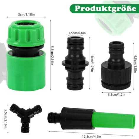 Puutarhaletkujen liittimet ja adapterit, kiinnityssarja (13 osaa)