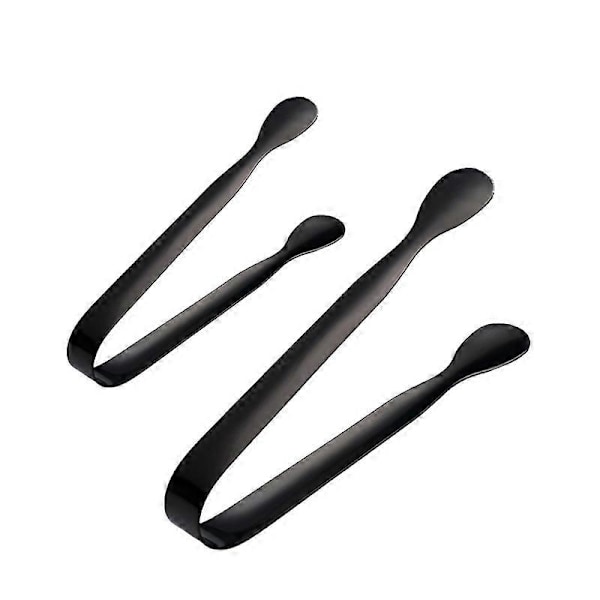 2 stk. Issukkerklyper i rustfrit stål til teselskab, kaffebar, madservering Black