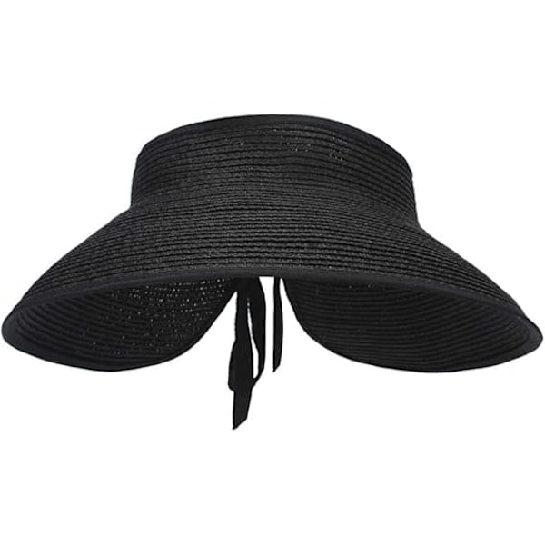 Large Beach Straw Sun Hats Women Foldable Wide Brim Hat for Ladies Visor Cap Bucket with Bowknot