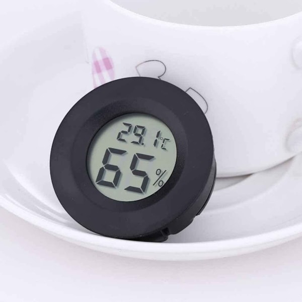 Mini LCD-skjerm Rund Digital Termometer, Hygrometer Kjøleskap Fryser Utendørs Innendørs Temperaturmåler Tester