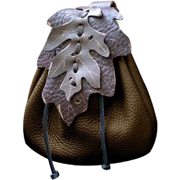 Keskiaikainen Teko-Pussi Kannettava Lompakko Keskiaikainen Vyölaukku Vintage Renessanssin Vyöpussi Noppakassi Miehille Naisille Lapsille Cosplay-Puku Tarvike-Kahvi