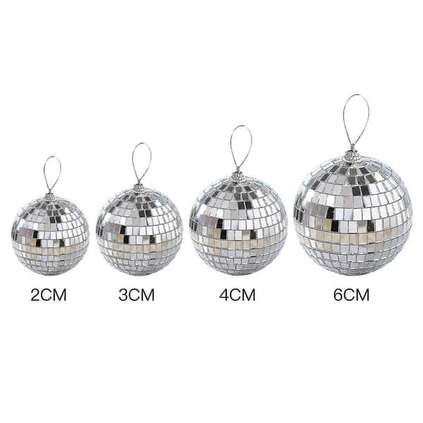 6/12 stk. Mini Diskokugle Festdekorationer Sølv Mini Plastikpynt Små Diskokugler Silver 4CM