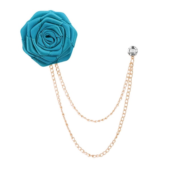 Rosblommor Kavajnål Herr Bröllop Handgjord Brosch Knapphålsblomma Marskalkar Peacock Blue