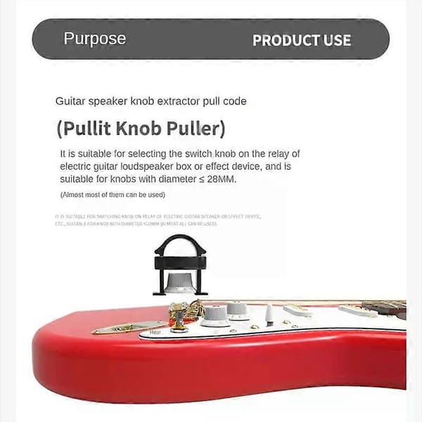 Guitar Knob Puller Værktøj Pullit Knob Puller til Luthier Reparationsværktøj Knapper Bøsninger Puller Værktøjer Sort