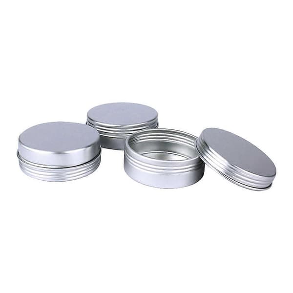 Runda aluminiumbehållare 25 ml för kosmetiska prover Resevänlig Silver 12 st