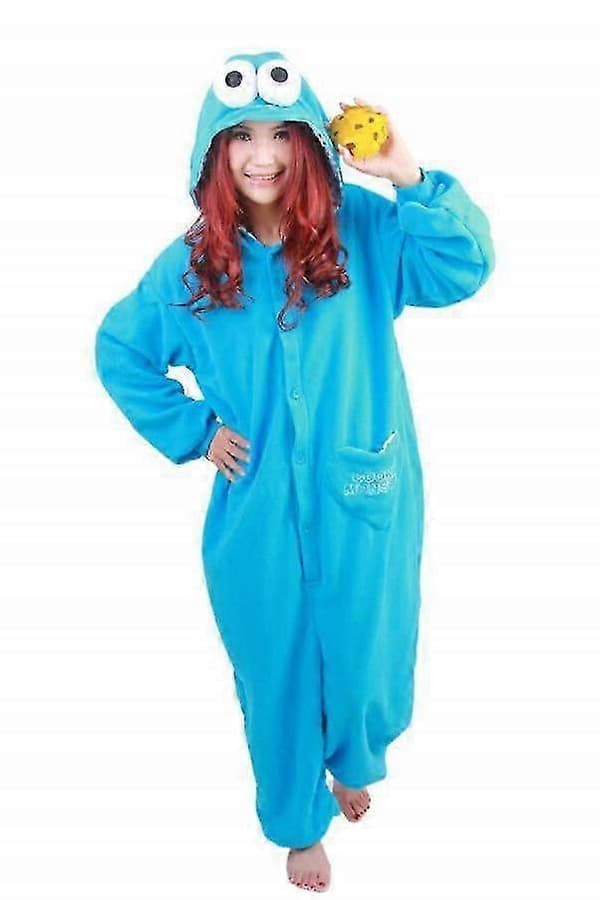 Aikuisten Seesamikatu Cookie Elmo -asu blue S
