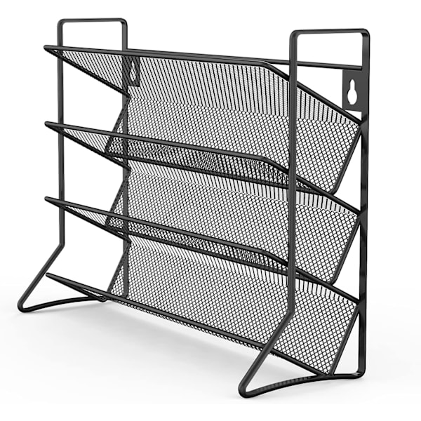 1-pack 3-vånings Kryddställ, Fristående, Kryddorganisatör för Bänken, Metallkryddburksorganisatör Black