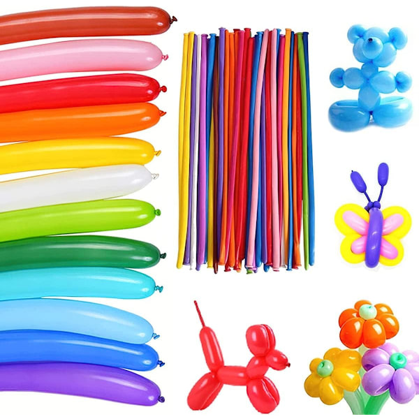 200 stk Modellering Ballonger Twisting Store Blandede Farger Kunst Håndverksett For Barn Bursdagsfest Dekorasjoner Pose Fyllstoff, Flerfarget, 25cm