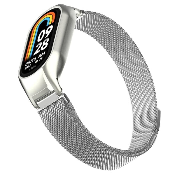 Milanese Loop -metallirannekoru Xiaomi Smart Band 8 hopea