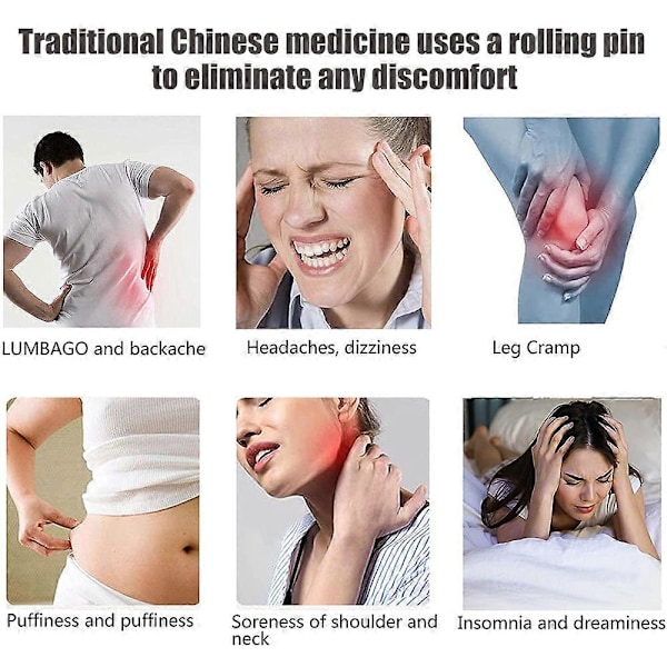Träterapi Lymfdränage Massage Roller Stick Verktyg Fascia Blaster Mage Cellulit Massager för Nacke Rygg Midja Arm Ben 8 Beads Wood