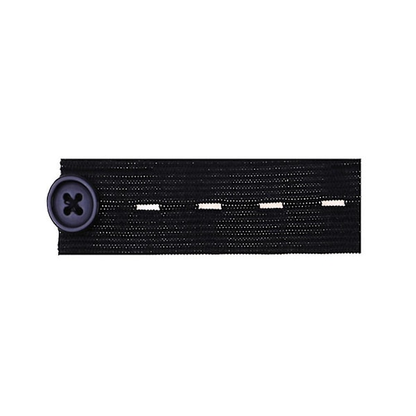 Tyg Verktyg Knapp Midjeförlängare Byxa Midjeförlängare Midjeband Kjol Byxor Jeans Elastisk Förlängare Black 1PC