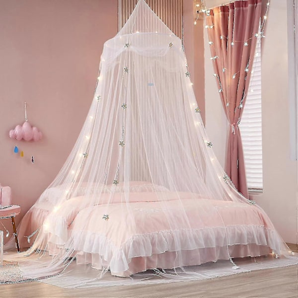 Sengehimmel med lys Sengehimmelgardiner til piger Toddler Sengehimmel til piger tao White Star