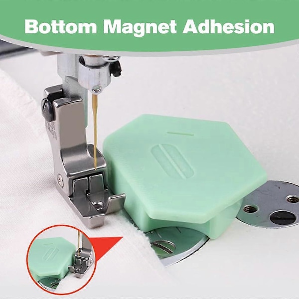 Magnetisk Syguide til Symaskine, Polygonal Multifunktionel Syguide Kantguide med Skala Green