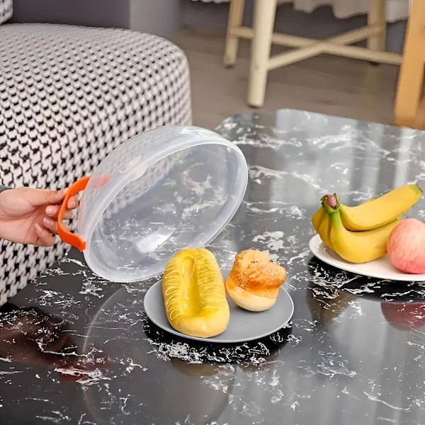 1 stk Mikrobølgeovn Deksel For Mat Med Lettgrep Håndtak Klar Sprutbeskyttelse Plastlokk Rotfritt Oppvarming Av Mat