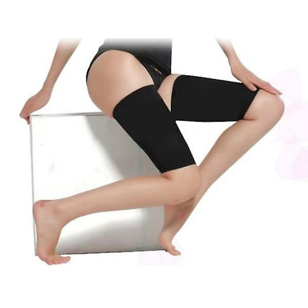 Treningsbukser for kvinner, lår, fettforbrenner, slankende, treningsshapewear, varmer (2 stk, svart)