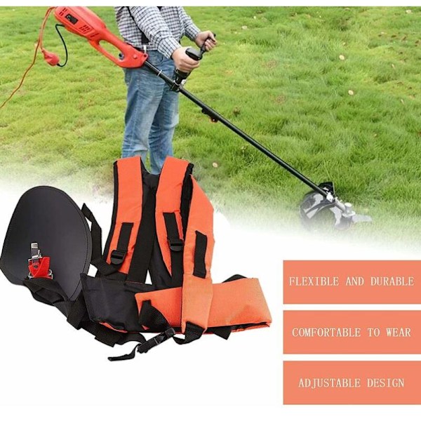 Brush Cutter Sele, Græsslåmaskine Dobbelt Skulderrem Sele, Stihl Universal Dobbelt Skulderrem Sele Bælte, Y-Formet Nylon Skulderremme Orange