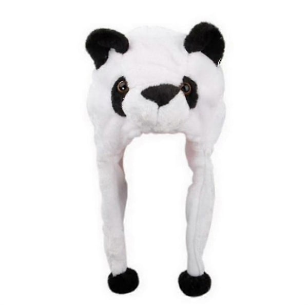 Plushdjurhuvor i en storlek, keps i polyester med fleecefoder panda