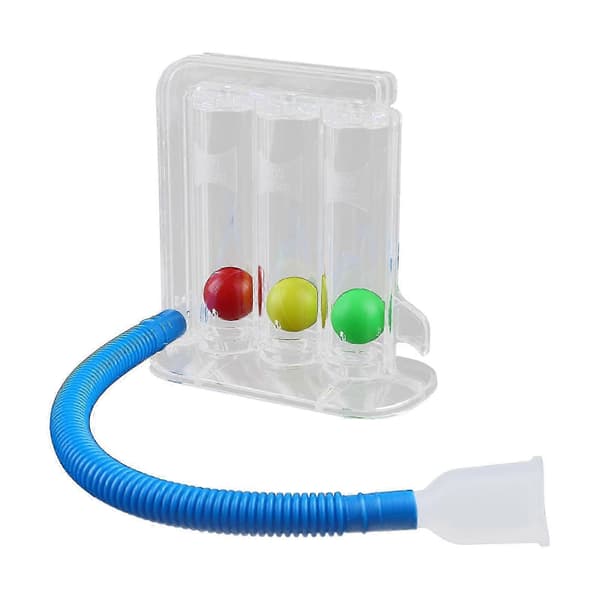 3-Bolls Djupandningsövning Kapacitetsträningsenhet Incentiv Spirometer Spirometri Andningsövningar och Mätningar-Bra