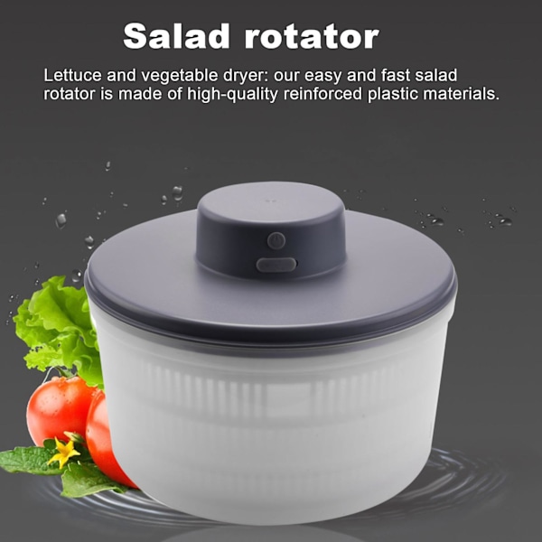 Elektrisk salladsslunga - Torkar sallad och grönsaker, USB-uppladdningsbar, snabbtorkande skål för sallad och frukt