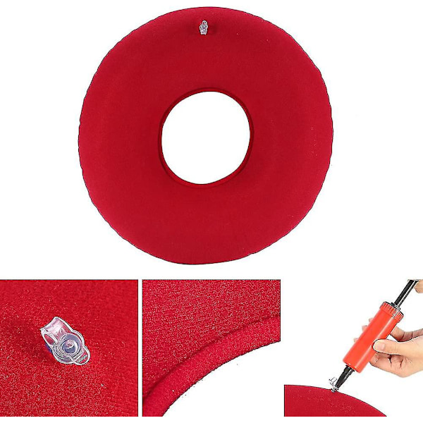 Stolputer Donutputer / Hemorroideputer Med Pumpe Hemorroideputer Sittepute For Hemorroider, Graviditet Og Prostata Square pad, rose red