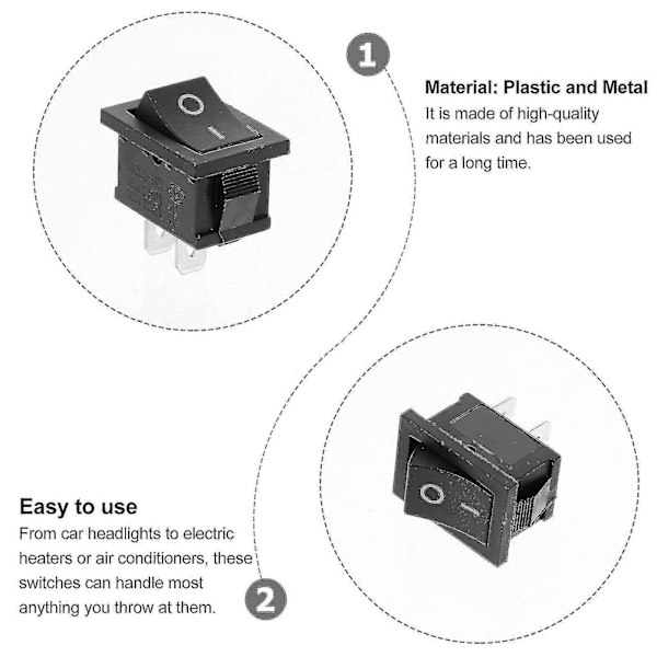 10 st Båtswitch Mini Rocker Liten Switch Ljusswitch Tryckknapp Ys Switch The Switch
