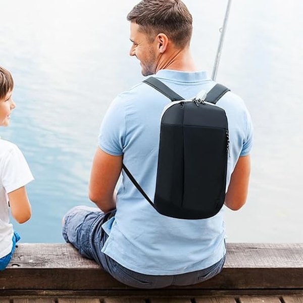 10L Liten Ryggsäck Lätt Vandringsryggsäck Vattentät Ryggsäck Rese-dagsryggsäck Axelväska för Män Kvinnor Utomhus Camping Bergsklättring Black