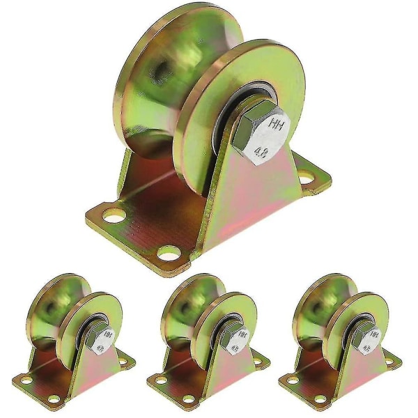 4 Pcs Sliding Gate Wheels 50mm, Steel Wheels With U Groove, U Groove Wheel For Reverse Track, Industrial Machine, Rolling Door, Load Capacity 300kg