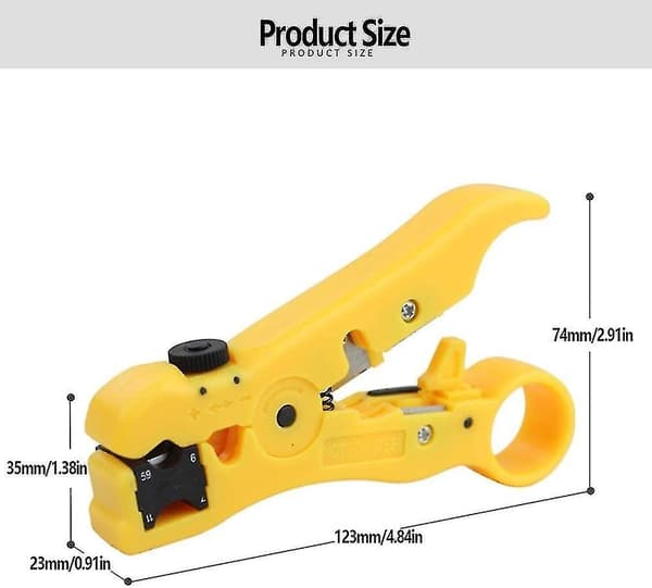 Universal kabelstripper - Strippeverktøy for koaksial- og Cat5/6 UTP-kabel