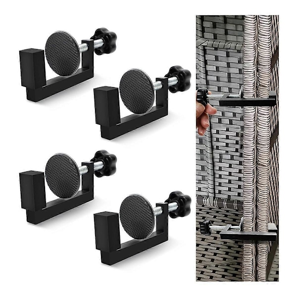 6 kpl Ulkoilma Patio-kalusteiden kiinnikkeitä, säädettävät osittain sohvan kiinnikkeet, Patio Wicker Fur