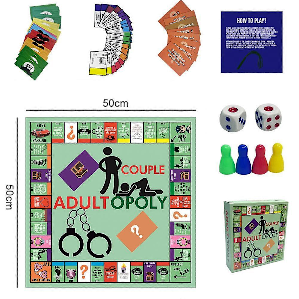 Adultopoly Brädspel, Adultopoly Parspel Kortlek, Parspel Kortlek Rekvisita, Par Adultopoly Brädspel, Dejtkväll Parspel